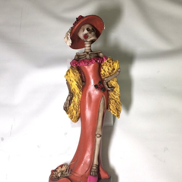 🛑 LADY Skeleton➕🆒 FIGURINE Carnival Party Halloween Day Dead Decor 💸BUY NOW‼️ - Picture 7 of 16